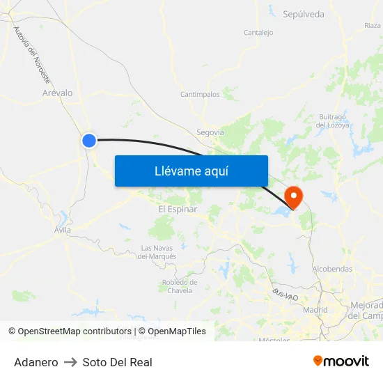 Adanero to Soto Del Real map