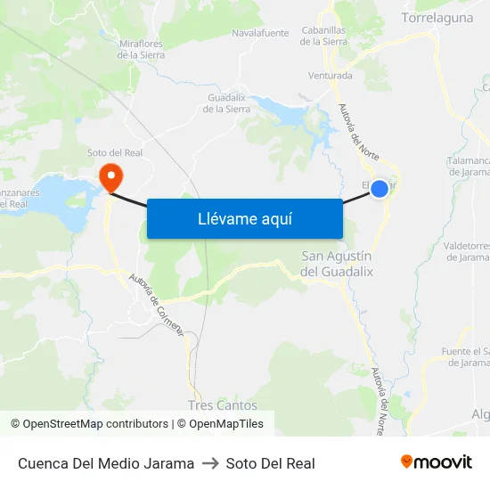 Cuenca Del Medio Jarama to Soto Del Real map