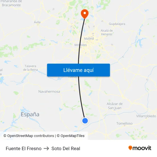 Fuente El Fresno to Soto Del Real map