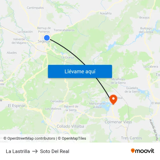 La Lastrilla to Soto Del Real map