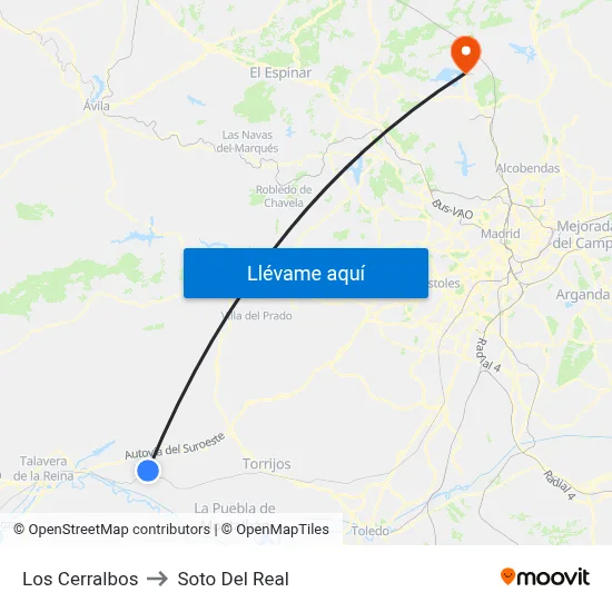 Los Cerralbos to Soto Del Real map