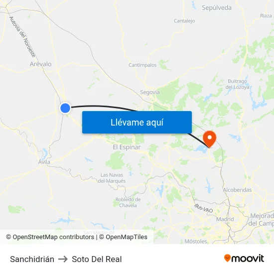 Sanchidrián to Soto Del Real map