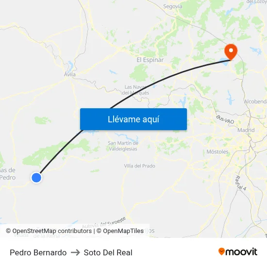 Pedro Bernardo to Soto Del Real map