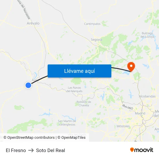 El Fresno to Soto Del Real map