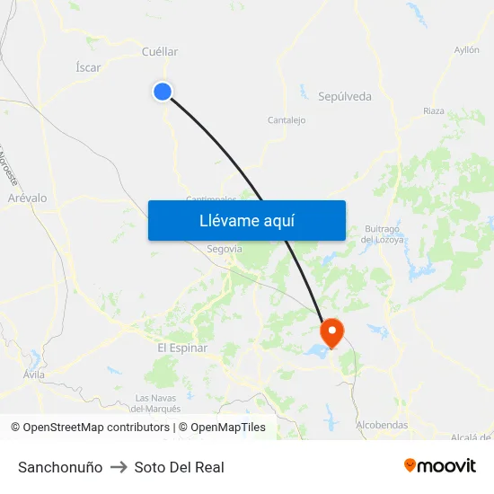 Sanchonuño to Soto Del Real map