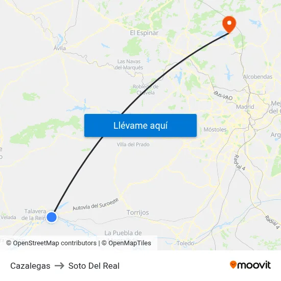 Cazalegas to Soto Del Real map