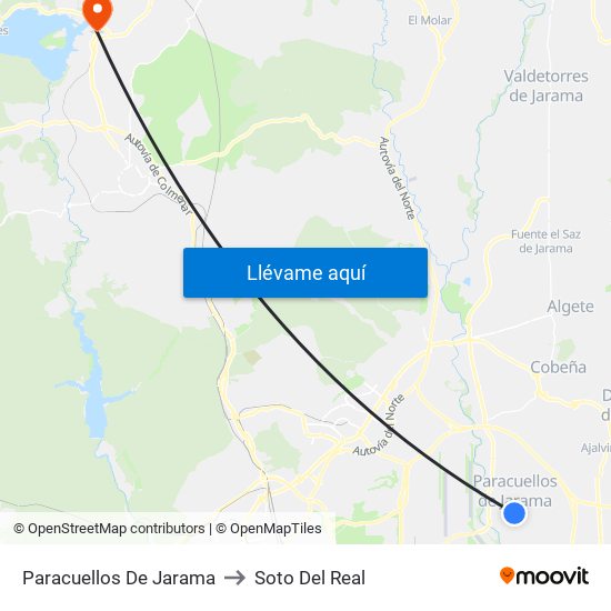 Paracuellos De Jarama to Soto Del Real map