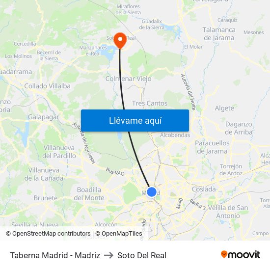 Taberna Madrid - Madriz to Soto Del Real map
