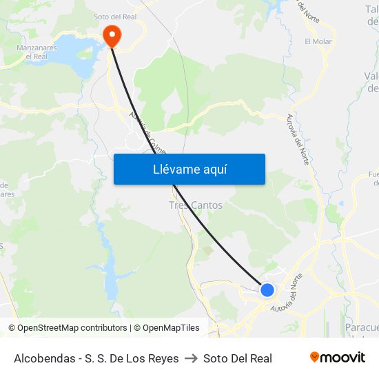 Alcobendas - S. S. De Los Reyes to Soto Del Real map