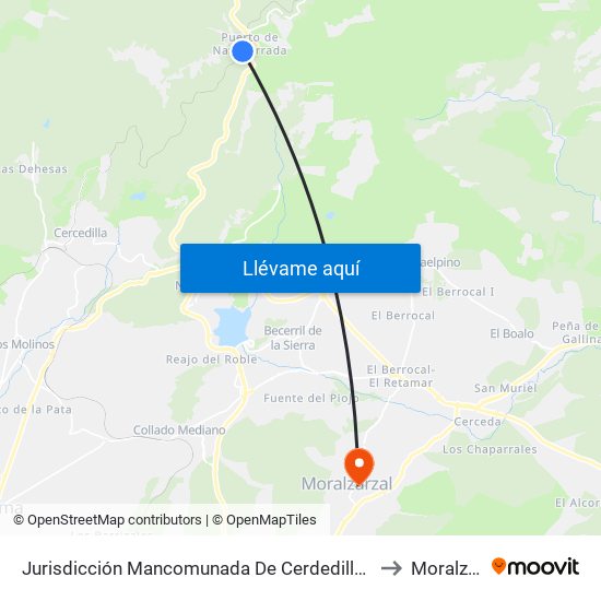 Jurisdicción Mancomunada De Cerdedilla Y Navacerrada to Moralzarzal map