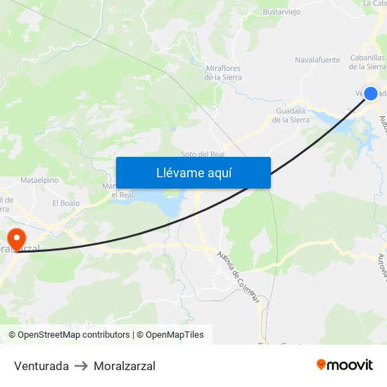 Venturada to Moralzarzal map