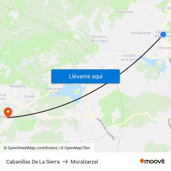 Cabanillas De La Sierra to Moralzarzal map