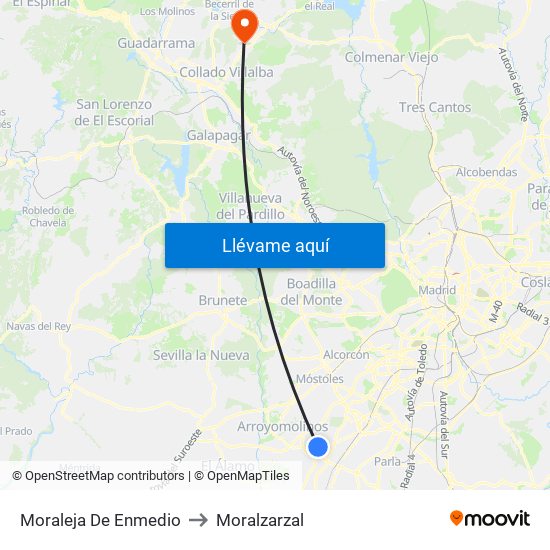 Moraleja De Enmedio to Moralzarzal map