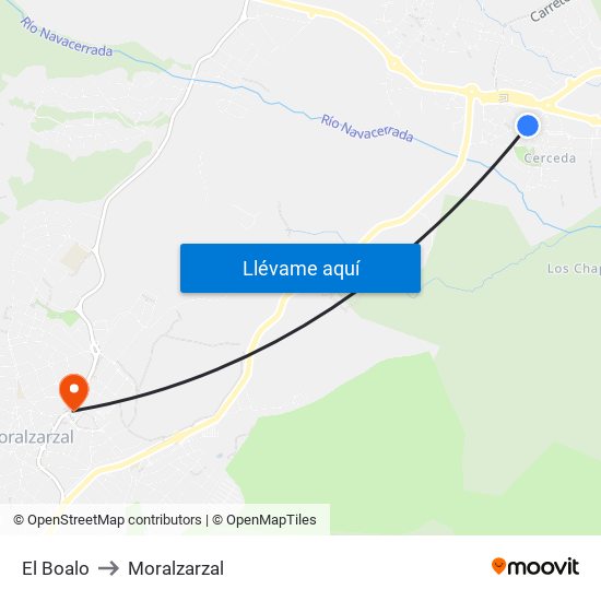 El Boalo to Moralzarzal map