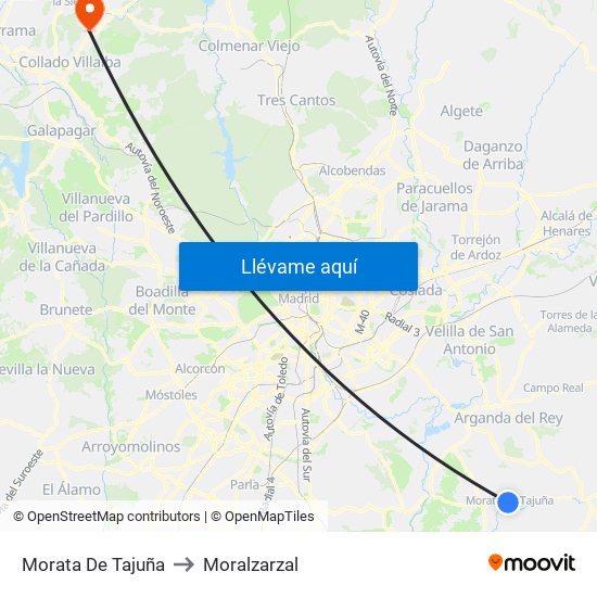 Morata De Tajuña to Moralzarzal map