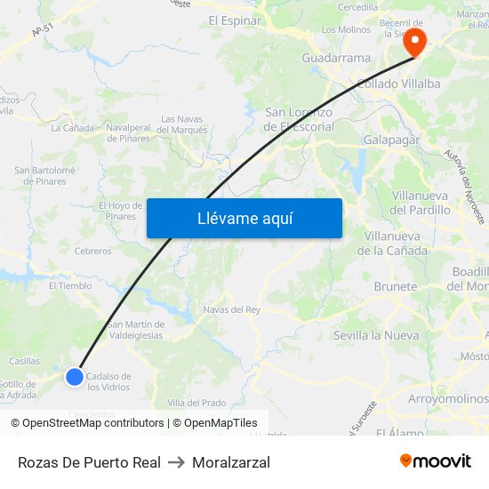 Rozas De Puerto Real to Moralzarzal map