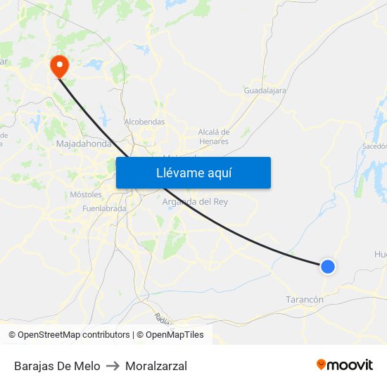 Barajas De Melo to Moralzarzal map