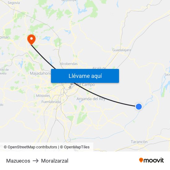 Mazuecos to Moralzarzal map