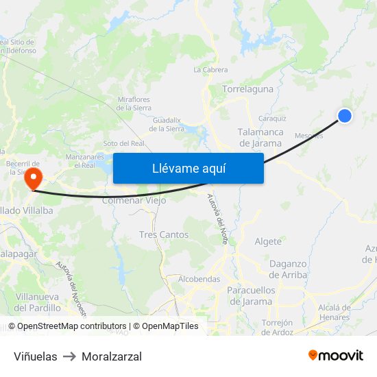 Viñuelas to Moralzarzal map