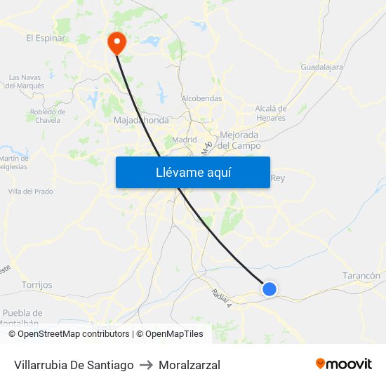 Villarrubia De Santiago to Moralzarzal map