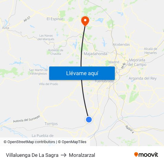 Villaluenga De La Sagra to Moralzarzal map