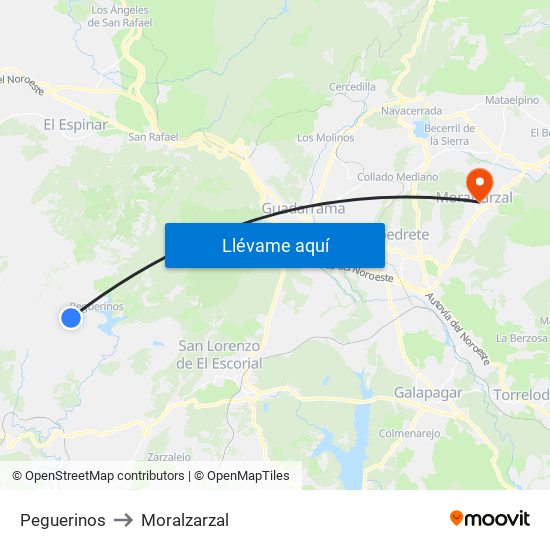 Peguerinos to Moralzarzal map