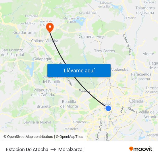 Estación De Atocha to Moralzarzal map