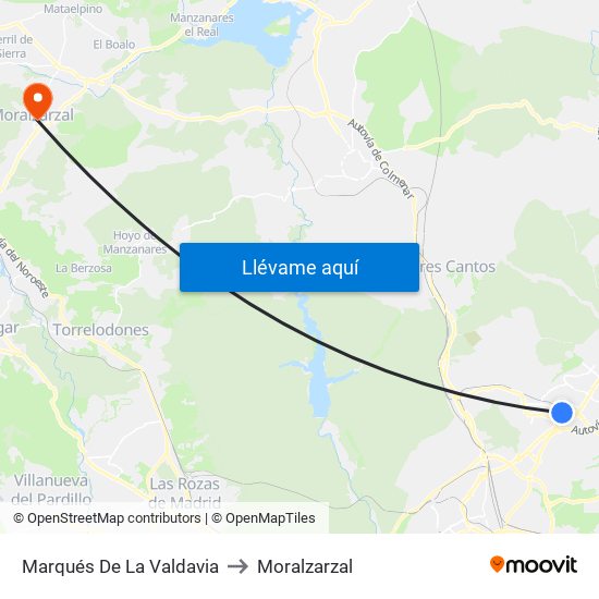 Marqués De La Valdavia to Moralzarzal map