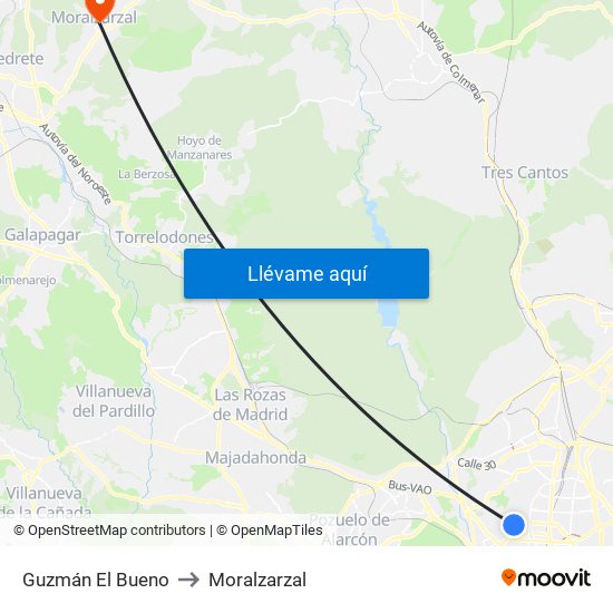 Guzmán El Bueno to Moralzarzal map