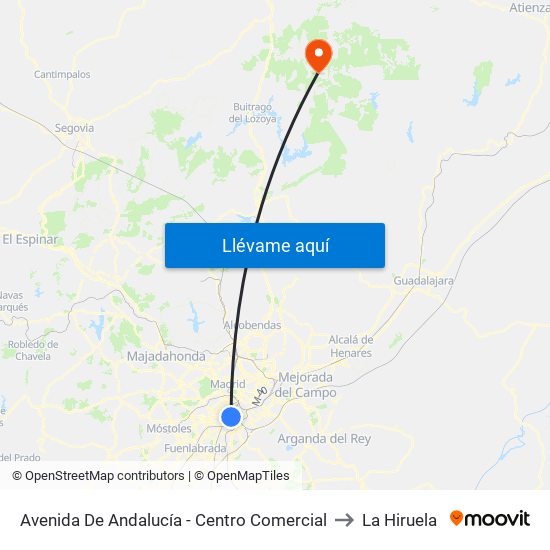 Avenida De Andalucía - Centro Comercial to La Hiruela map