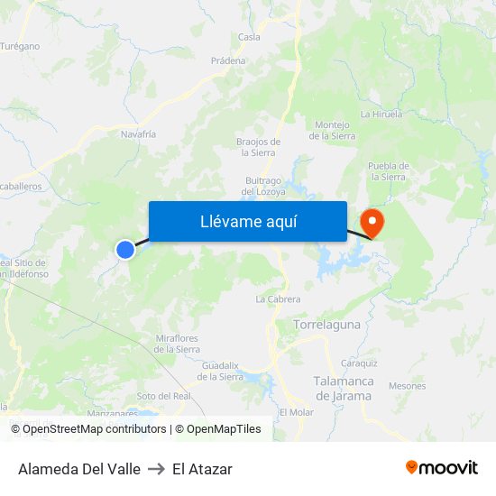 Alameda Del Valle to El Atazar map