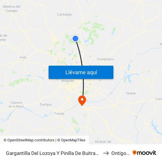 Gargantilla Del Lozoya Y Pinilla De Buitrago to Ontígola map