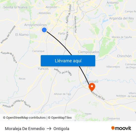 Moraleja De Enmedio to Ontígola map
