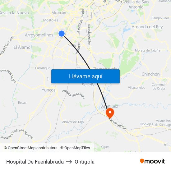 Hospital De Fuenlabrada to Ontígola map
