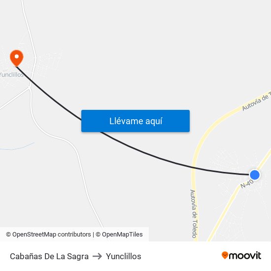 Cabañas De La Sagra to Yunclillos map
