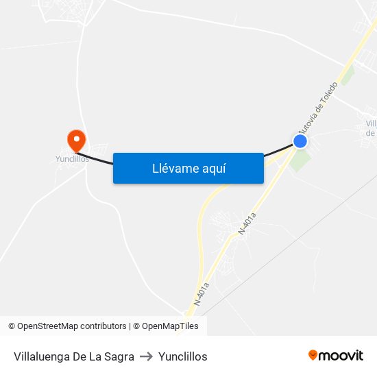 Villaluenga De La Sagra to Yunclillos map