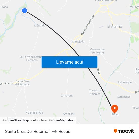 Santa Cruz Del Retamar to Recas map