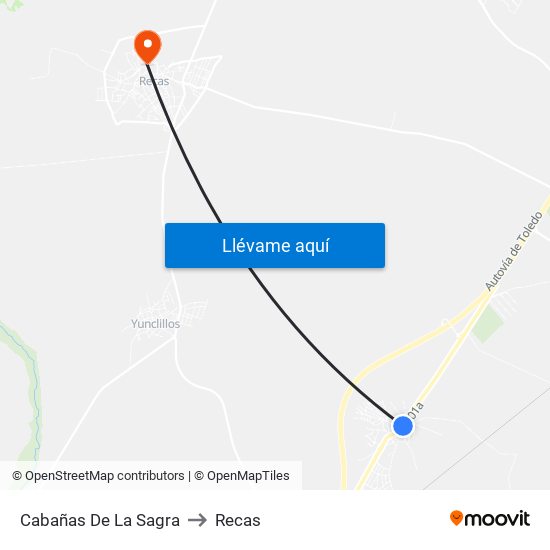 Cabañas De La Sagra to Recas map