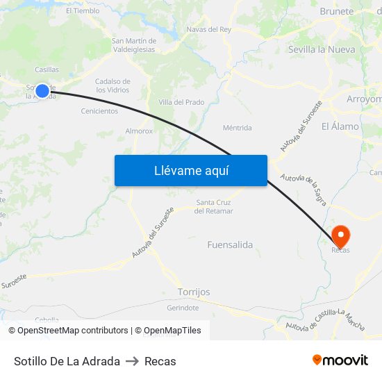 Sotillo De La Adrada to Recas map