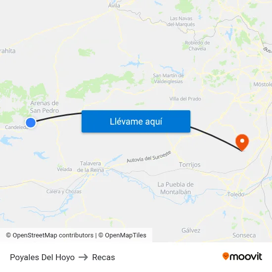 Poyales Del Hoyo to Recas map