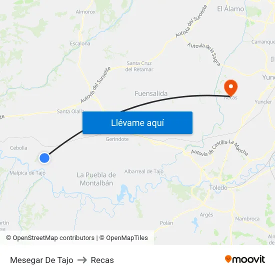 Mesegar De Tajo to Recas map