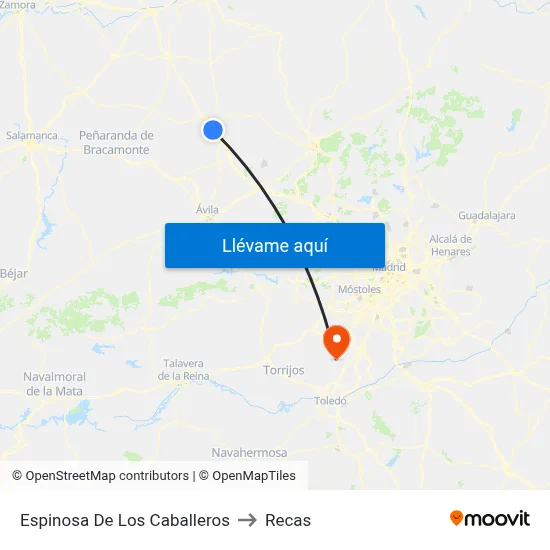 Espinosa De Los Caballeros to Recas map