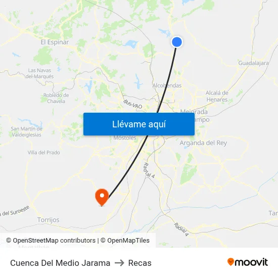 Cuenca Del Medio Jarama to Recas map