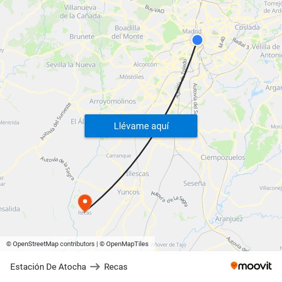 Estación De Atocha to Recas map