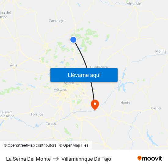 La Serna Del Monte to Villamanrique De Tajo map