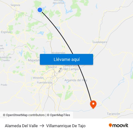 Alameda Del Valle to Villamanrique De Tajo map