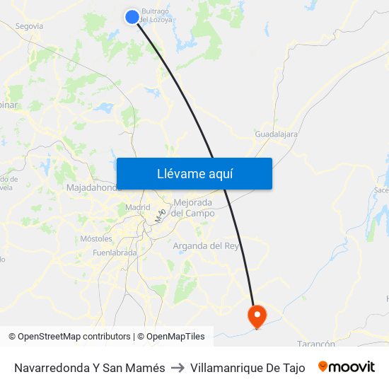 Navarredonda Y San Mamés to Villamanrique De Tajo map