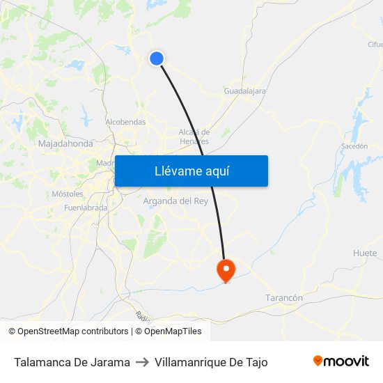 Talamanca De Jarama to Villamanrique De Tajo map