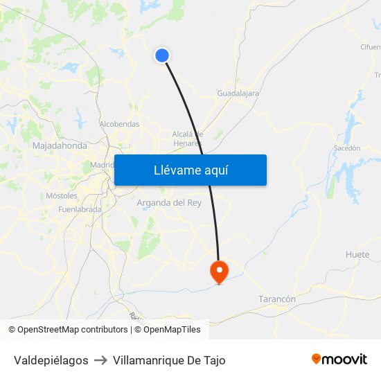 Valdepiélagos to Villamanrique De Tajo map