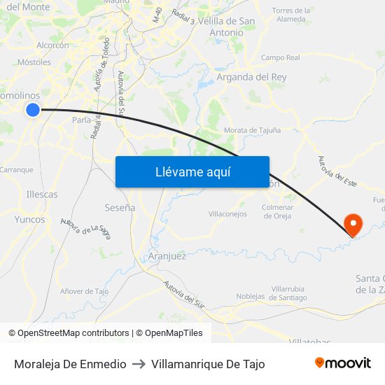Moraleja De Enmedio to Villamanrique De Tajo map
